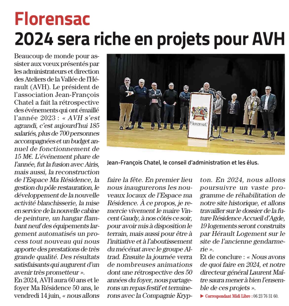 Article Midi Libre Voeux AVH